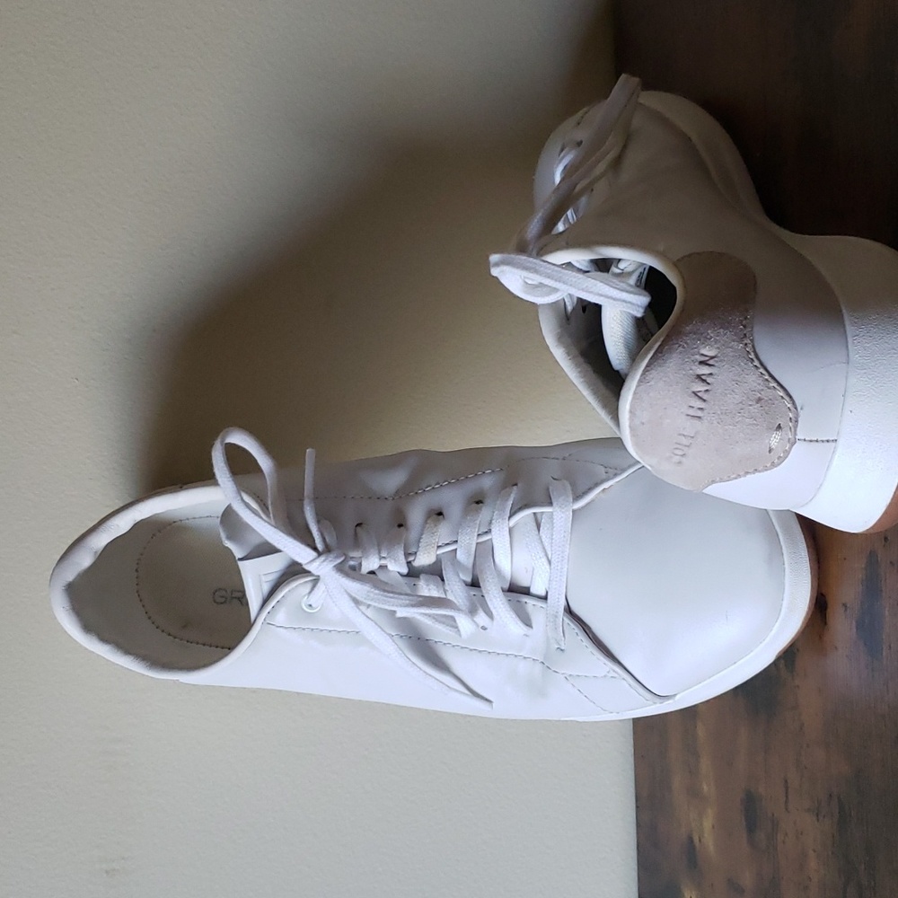 Cole Haan GrandPro White Leather Lace Up Tennis Sneaker Low tops 10W